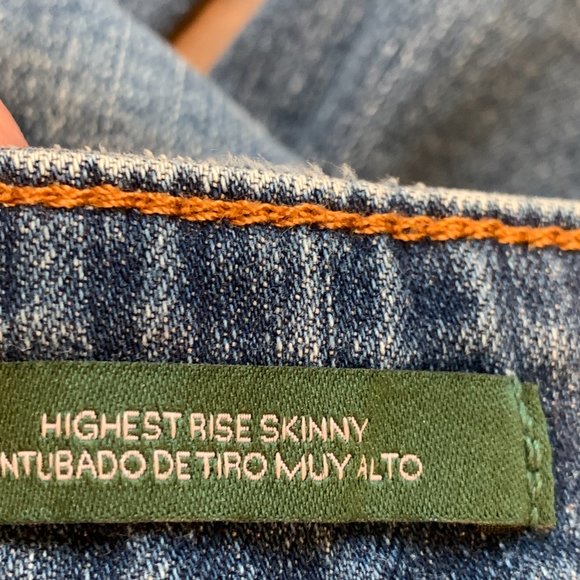 Wild Fable Highest Rise Skinny Jeans Blue Stretch Distressed Holes 24x27.5 Sz 00 - Picture 4 of 12